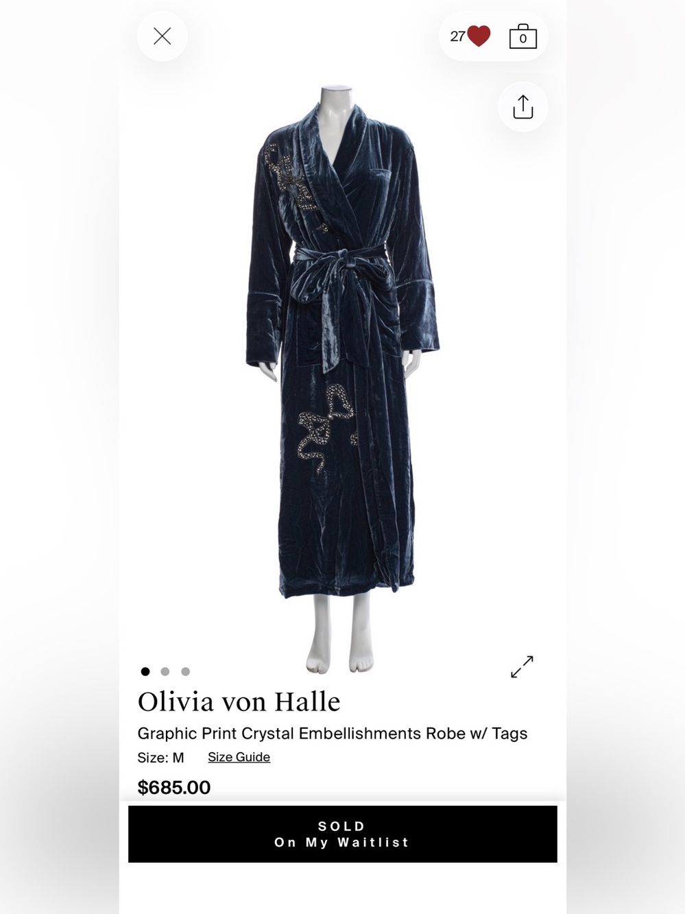 In Search Of: Olivia von Halle Velvet Robe